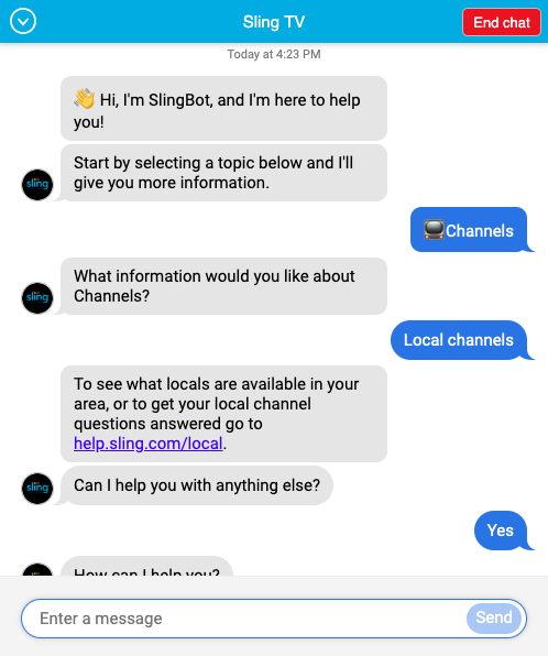 Sling Chatbot