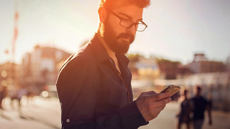 Man looking at phone