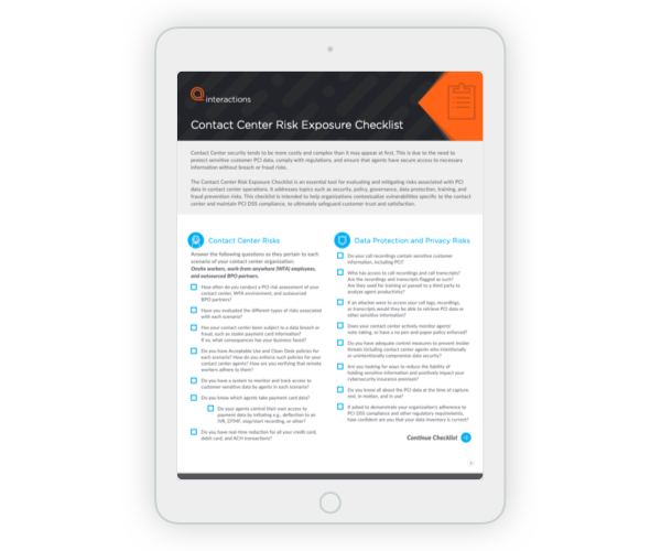 Contact Center Risk Assessment